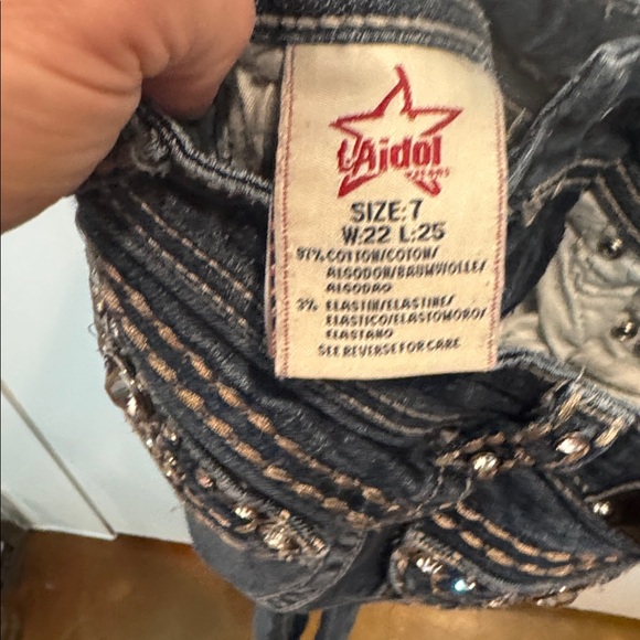 L.A. Idol Dark Blue Kids Jeans with Studded Pockets - Picture 6 of 7